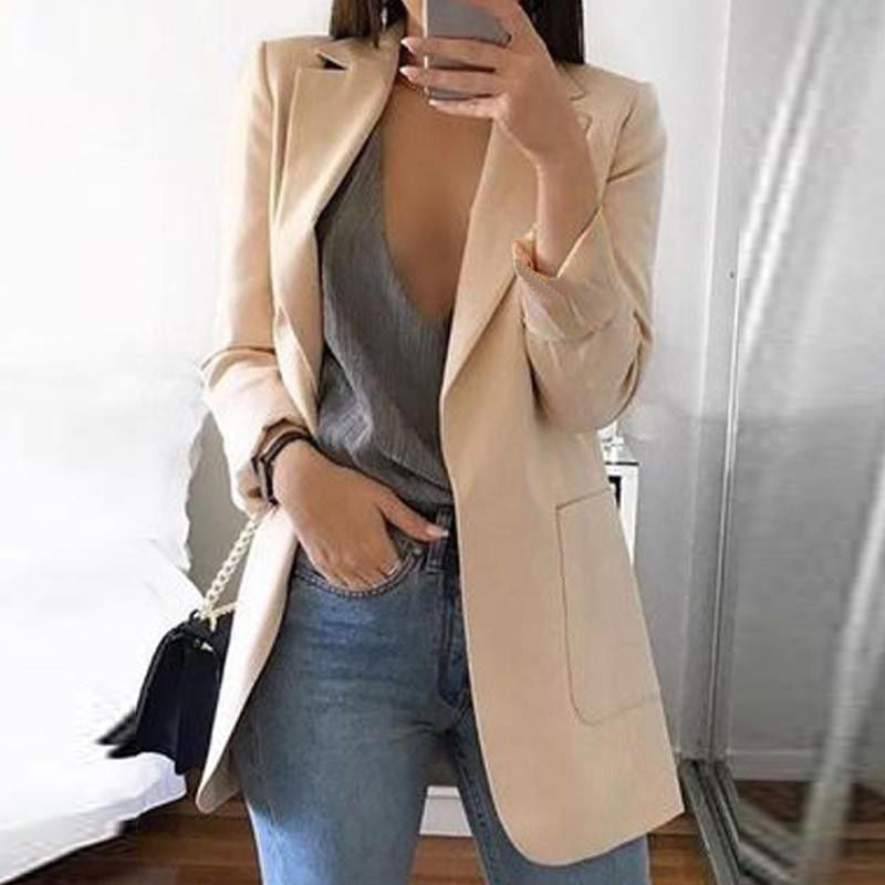 Blazer Donna Collo a Revers Maniche Lunghe - Taglio Sartoriale