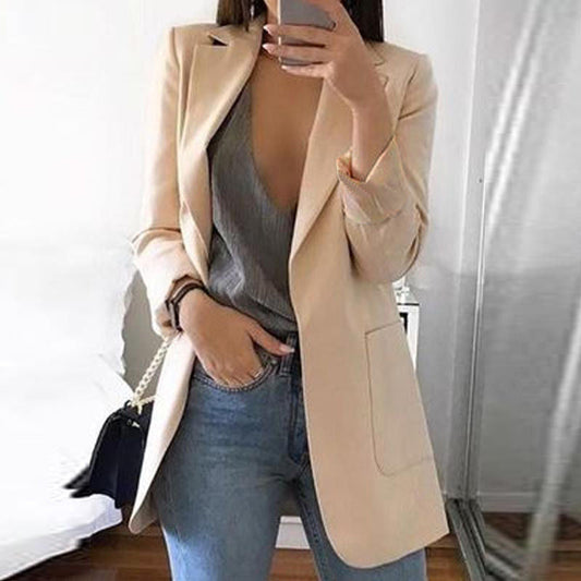 Blazer Donna Collo a Revers Maniche Lunghe - Taglio Sartoriale