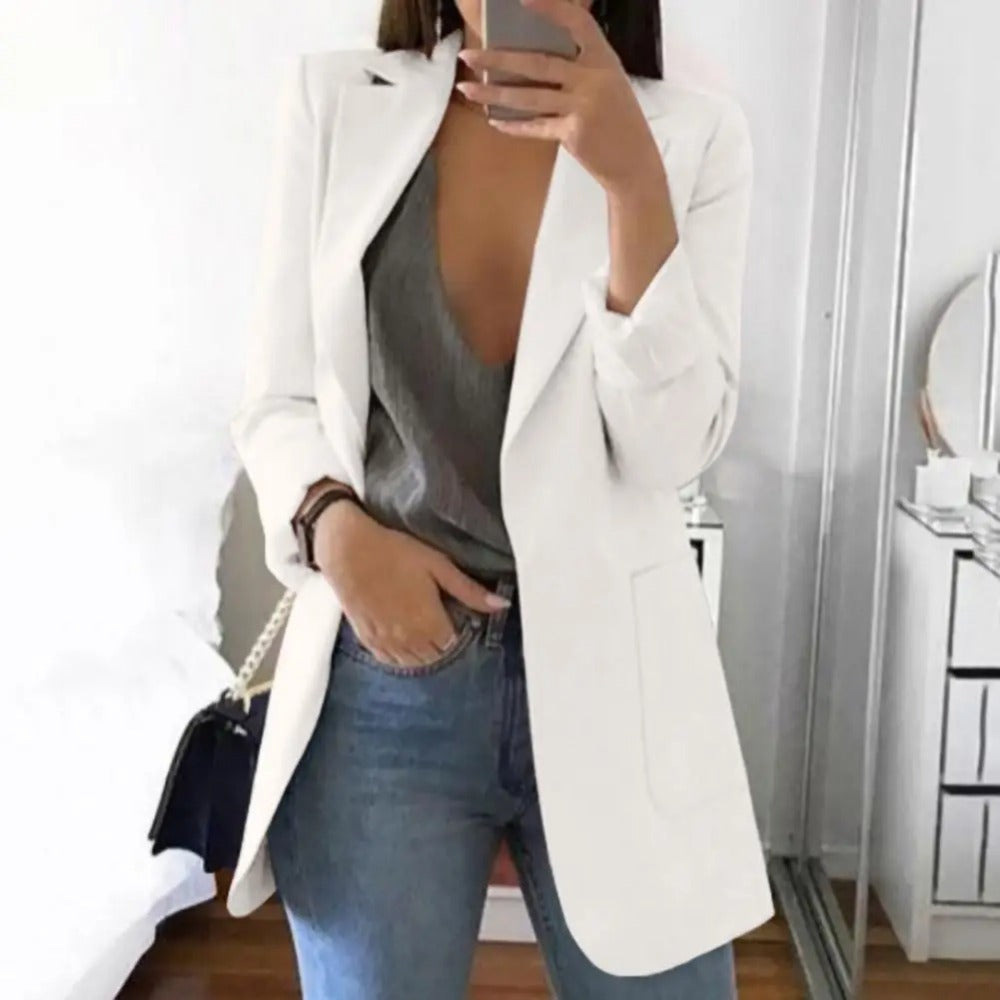 Blazer Donna Collo a Revers Maniche Lunghe - Taglio Sartoriale