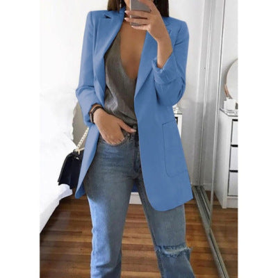 Blazer Donna Collo a Revers Maniche Lunghe - Taglio Sartoriale