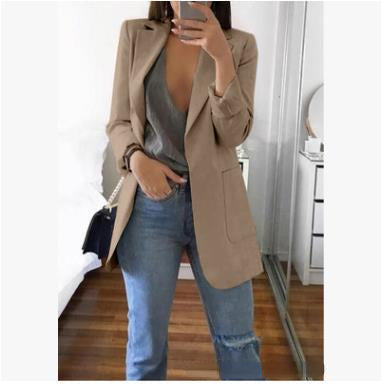 Blazer Donna Collo a Revers Maniche Lunghe - Taglio Sartoriale