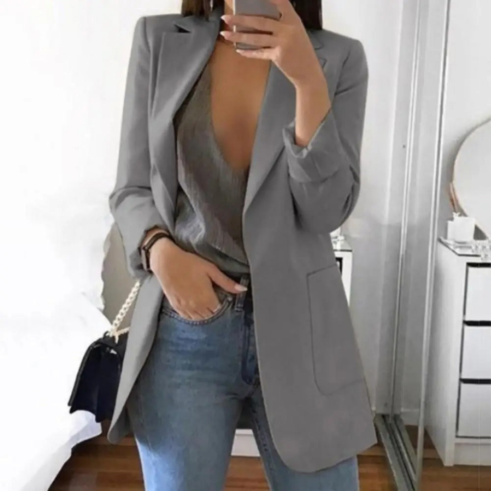 Blazer Donna Collo a Revers Maniche Lunghe - Taglio Sartoriale