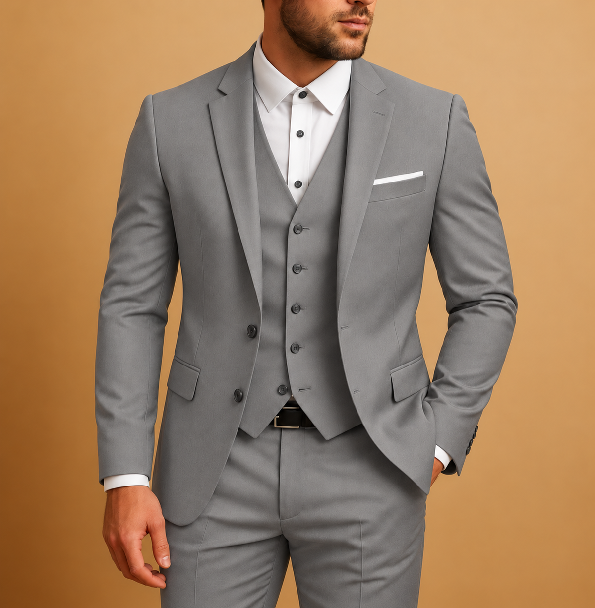 Completo Uomo Elegante Tre Pezzi Monopetto