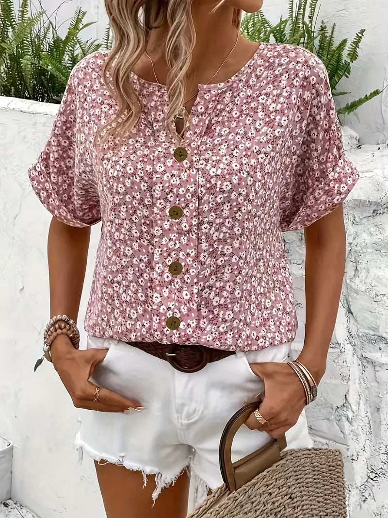 Blusa Femminile Sottile – Con Bottoni, Adatta per Lavoro e Uso Quotidiano