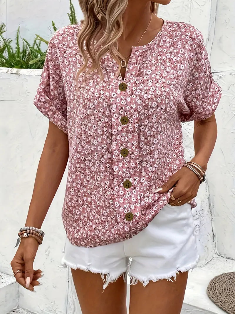 Blusa Femminile Sottile – Con Bottoni, Adatta per Lavoro e Uso Quotidiano