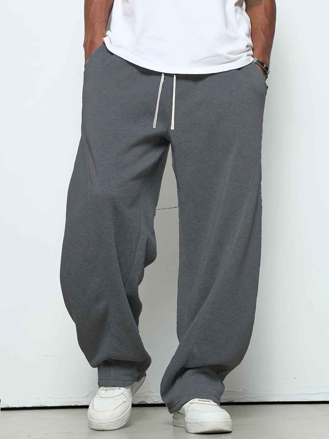 Jogginghose Herren mit weiten Beinen - dunkel-grau