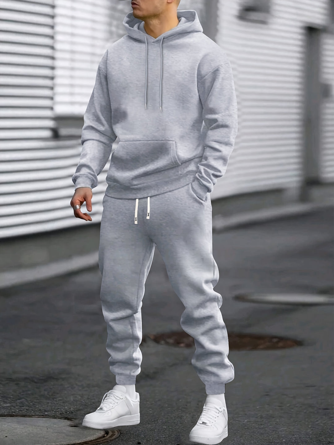 Tuta Uomo Felpa con Cappuccio e Pantaloni Jogger