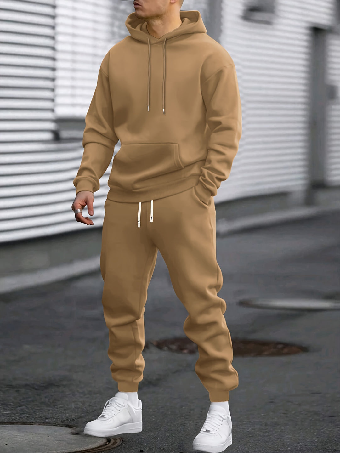 Tuta Uomo Felpa con Cappuccio e Pantaloni Jogger