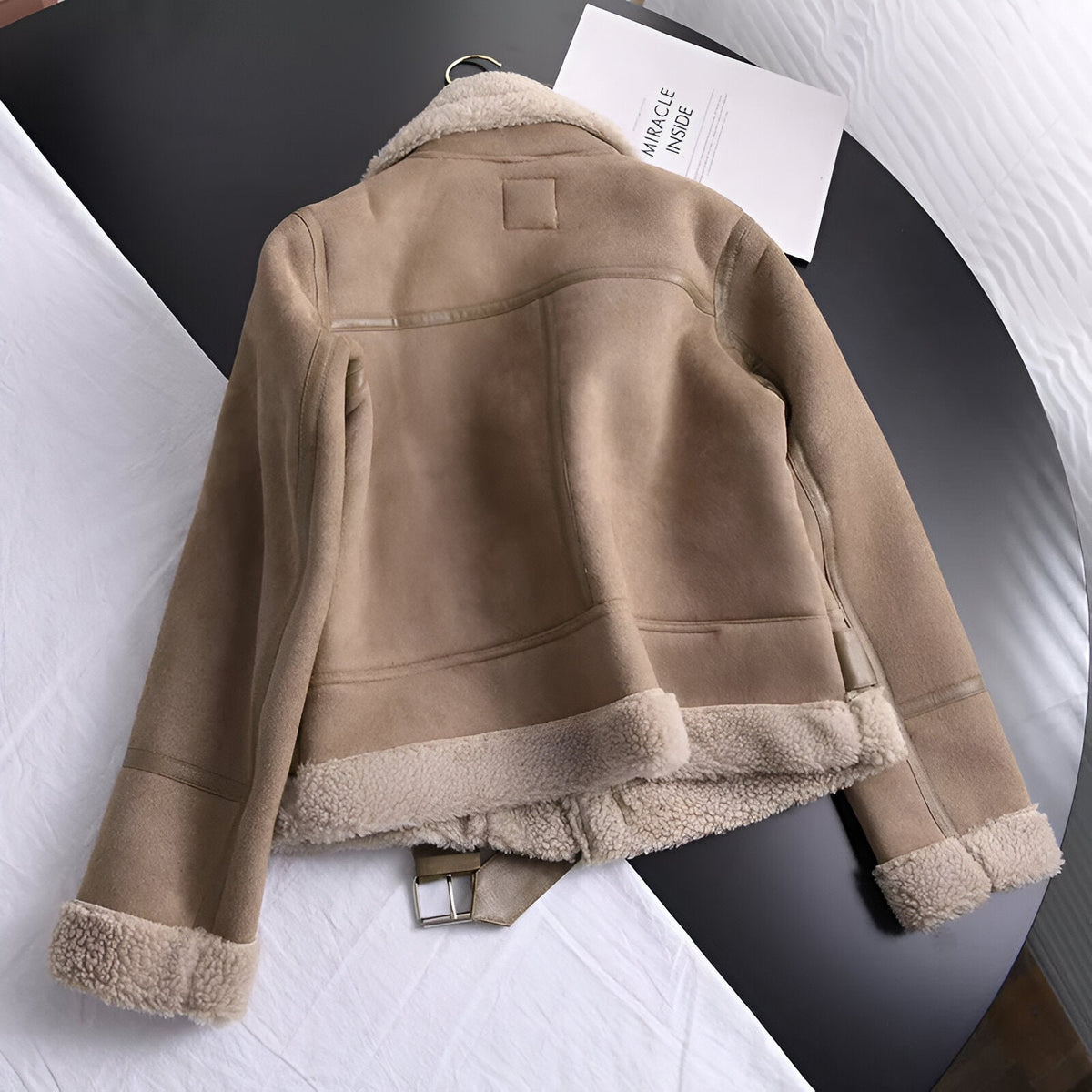 Giacca Donna Biker Oversize Imbottita in Similpelle