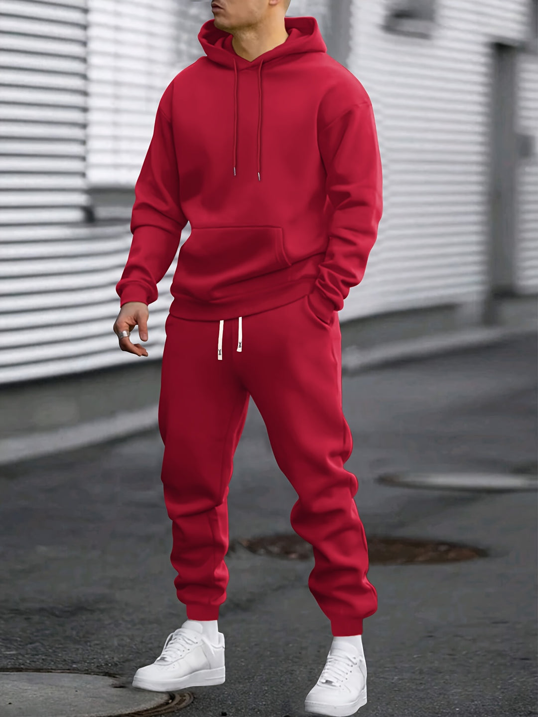 Tuta Uomo Felpa con Cappuccio e Pantaloni Jogger