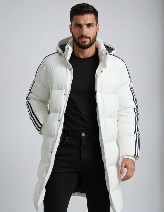 Parka Lungo Uomo con Cappuccio - Giacca Invernale Antivento