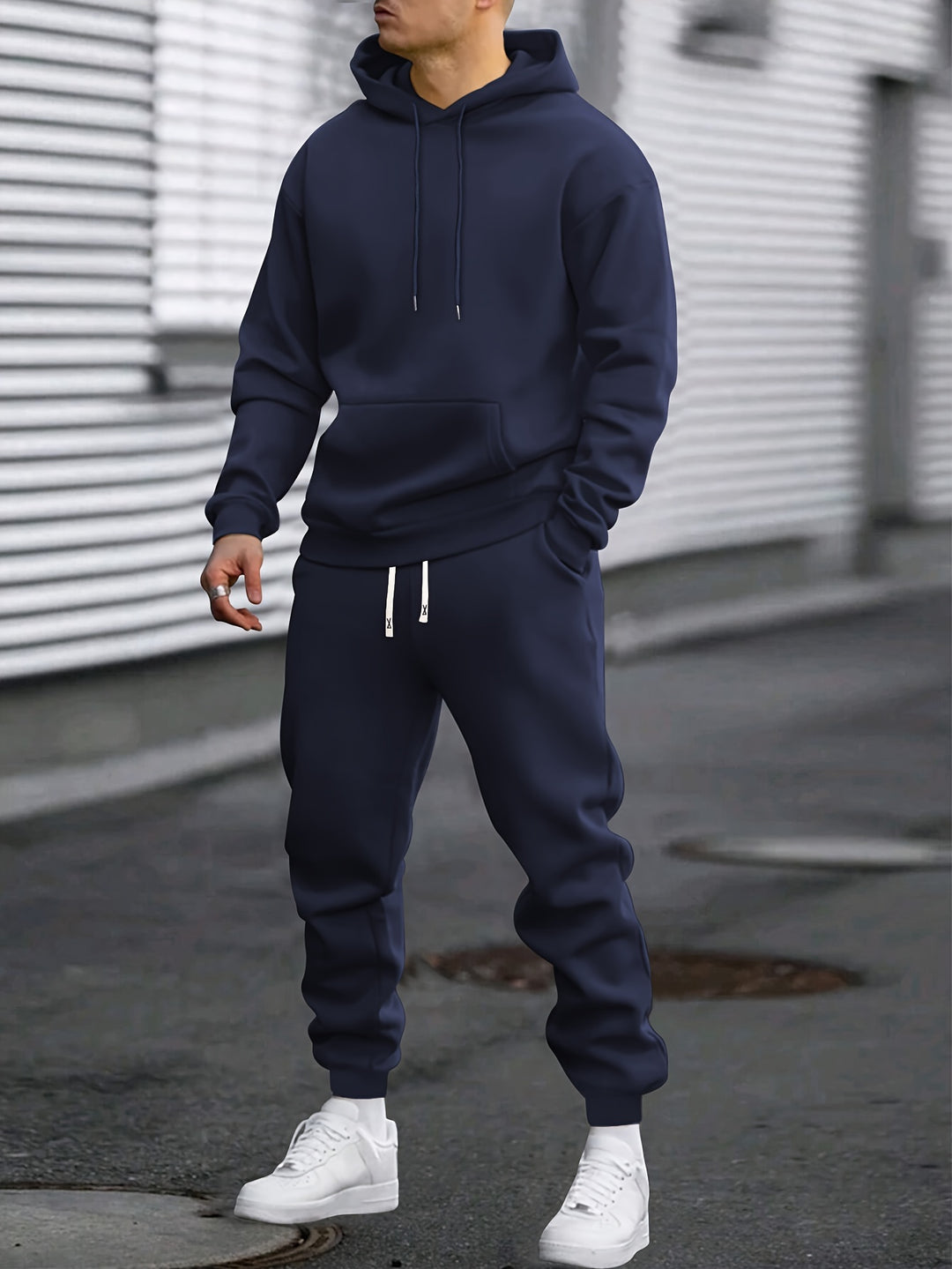 Tuta Uomo Felpa con Cappuccio e Pantaloni Jogger
