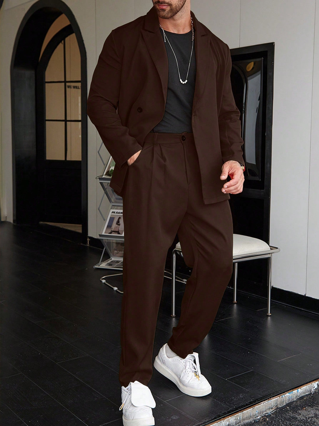 Completo Uomo Elegante 2 Pezzi Slim Fit - Blazer Monopetto e Pantaloni