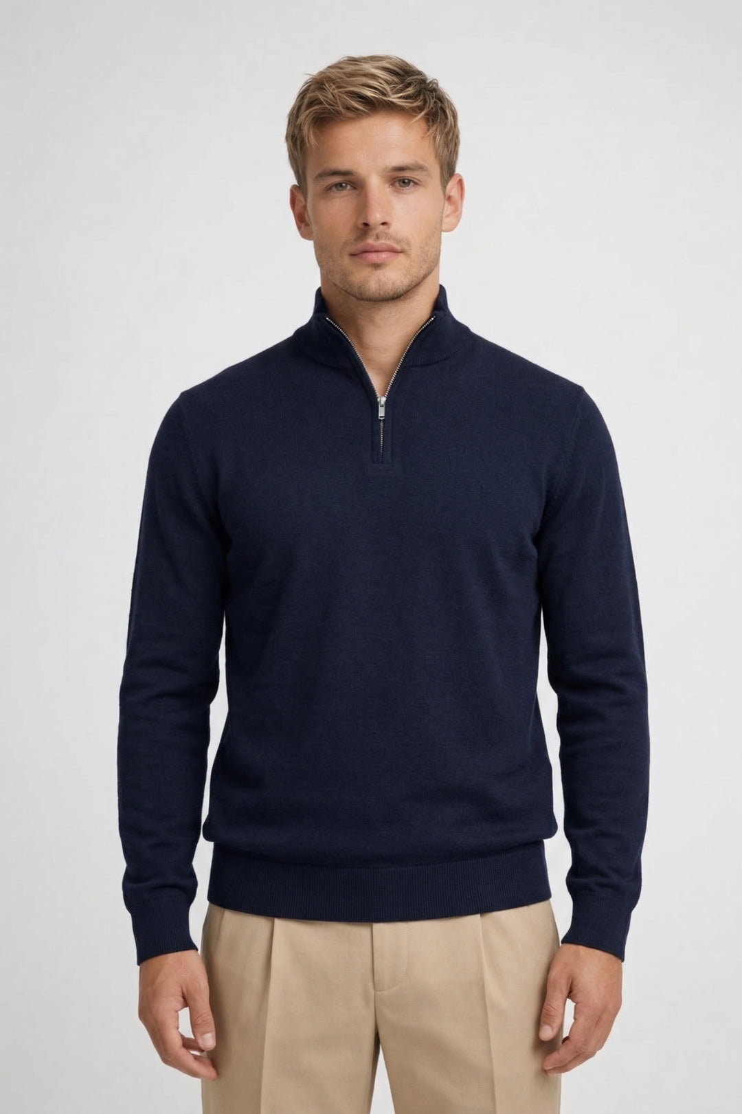 Maglione Uomo Slim Fit con Mezza Zip
