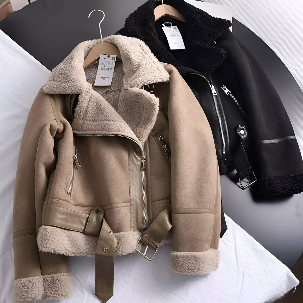 Giacca Donna Biker Oversize Imbottita in Similpelle