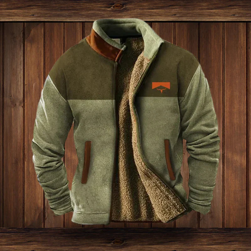Giacca Invernale Uomo Vintage con Collo Alto e Fodera Calda