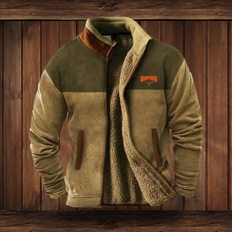 Giacca Invernale Uomo Vintage con Collo Alto e Fodera Calda