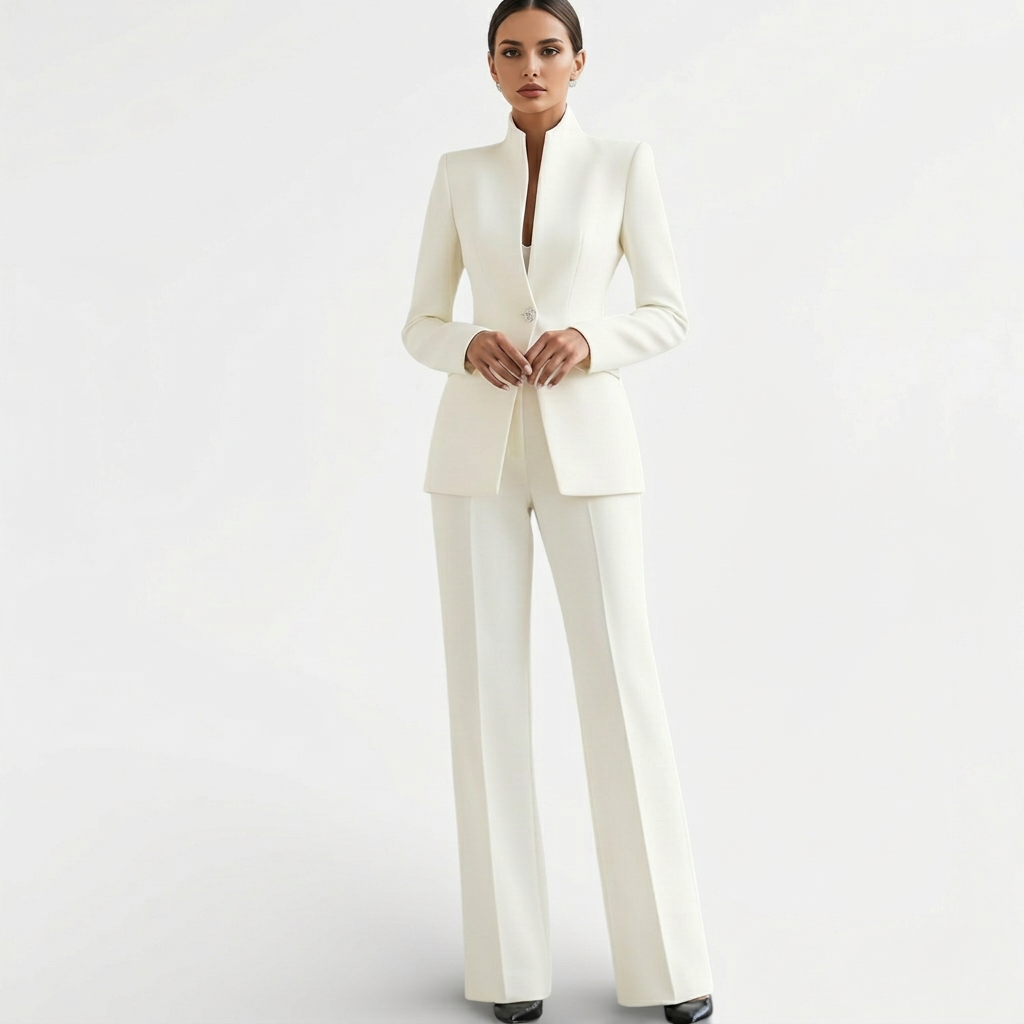 Tailleur Donna Elegante Giacca e Pantalone Monopetto