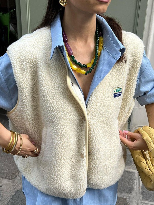 Gilet Donna Smanicato con Tasche Frontali, Taglio Comodo