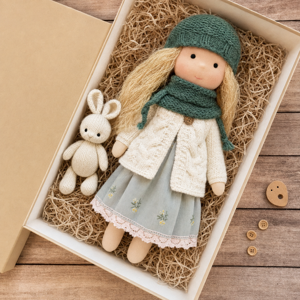 Bambola Waldorf Fatta a Mano, Gioco di Ruolo Personalizzabile 3+