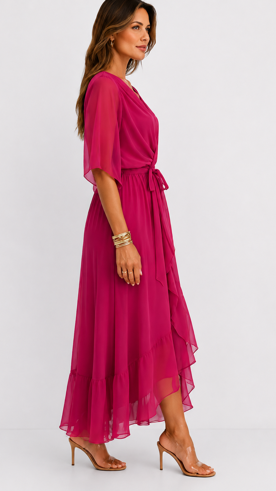 Abito Elegante da Donna a Portafoglio in Chiffon