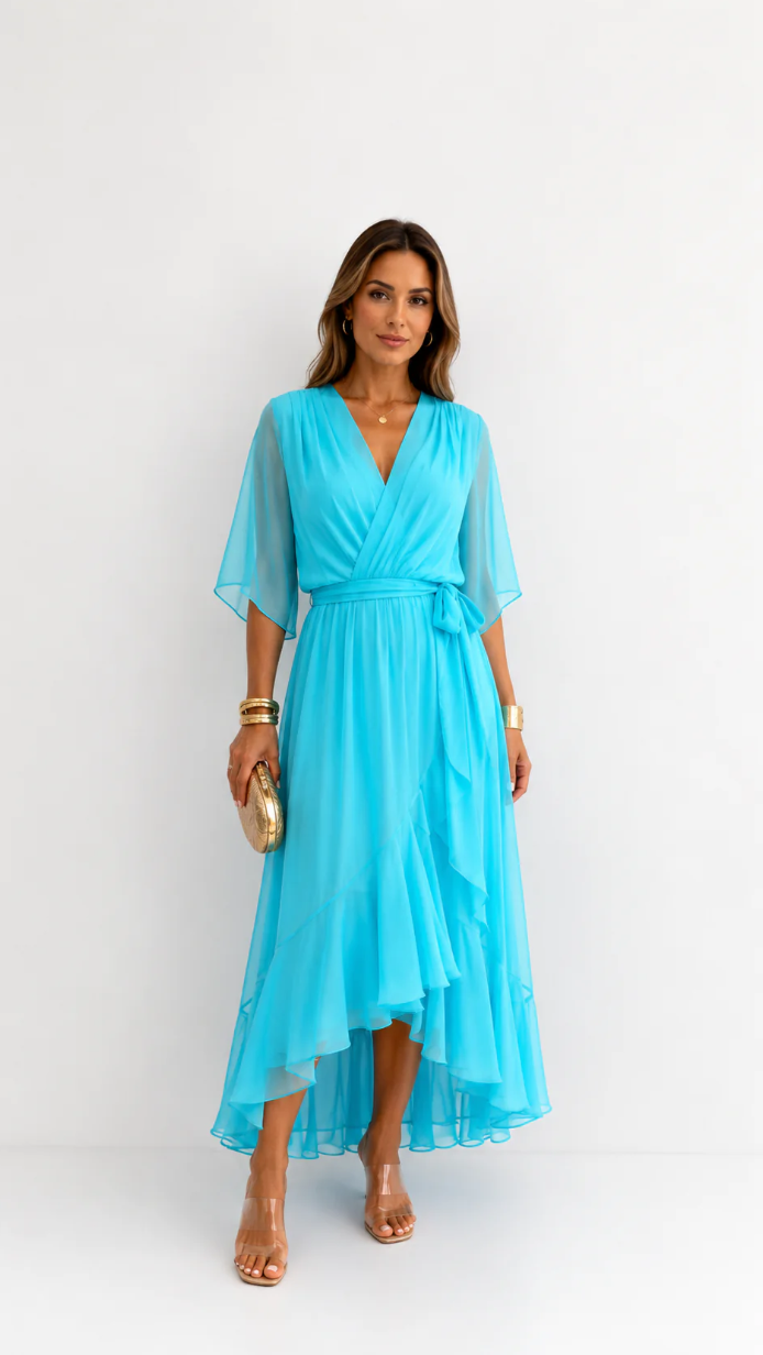 Abito Elegante da Donna a Portafoglio in Chiffon