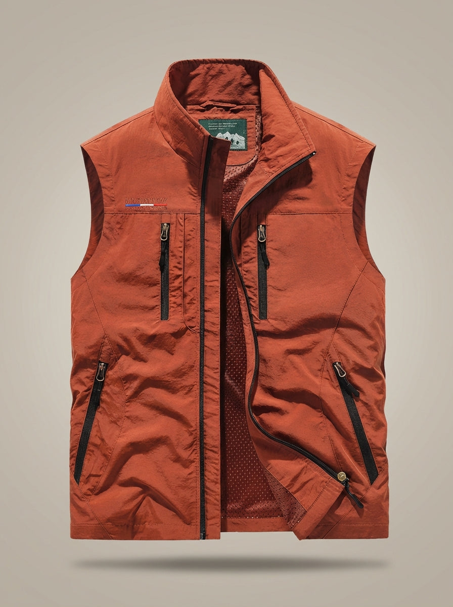 Gilet Slim Fit da Uomo – Con Zip e Tasche, Adatto per Primavera e Autunno