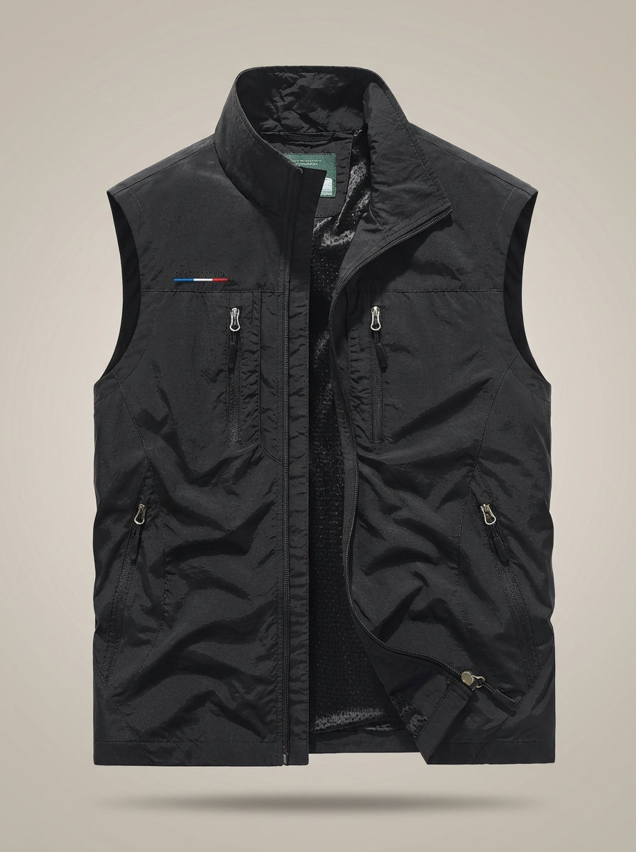 Gilet Slim Fit da Uomo – Con Zip e Tasche, Adatto per Primavera e Autunno