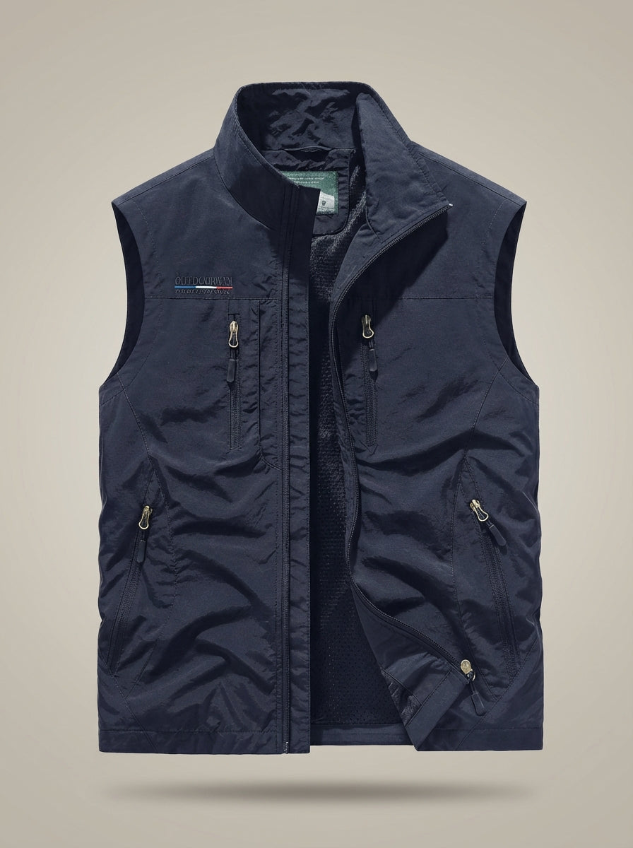 Gilet Slim Fit da Uomo – Con Zip e Tasche, Adatto per Primavera e Autunno