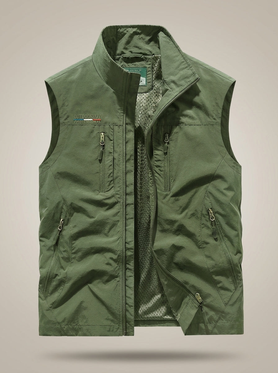 Gilet Slim Fit da Uomo – Con Zip e Tasche, Adatto per Primavera e Autunno