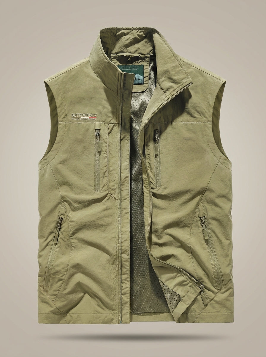 Gilet Slim Fit da Uomo – Con Zip e Tasche, Adatto per Primavera e Autunno