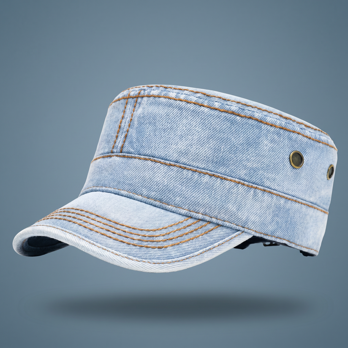 Cappello Cadetto in Denim Unisex con Visiera Rigida