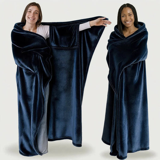 hooded wearable throw blanket