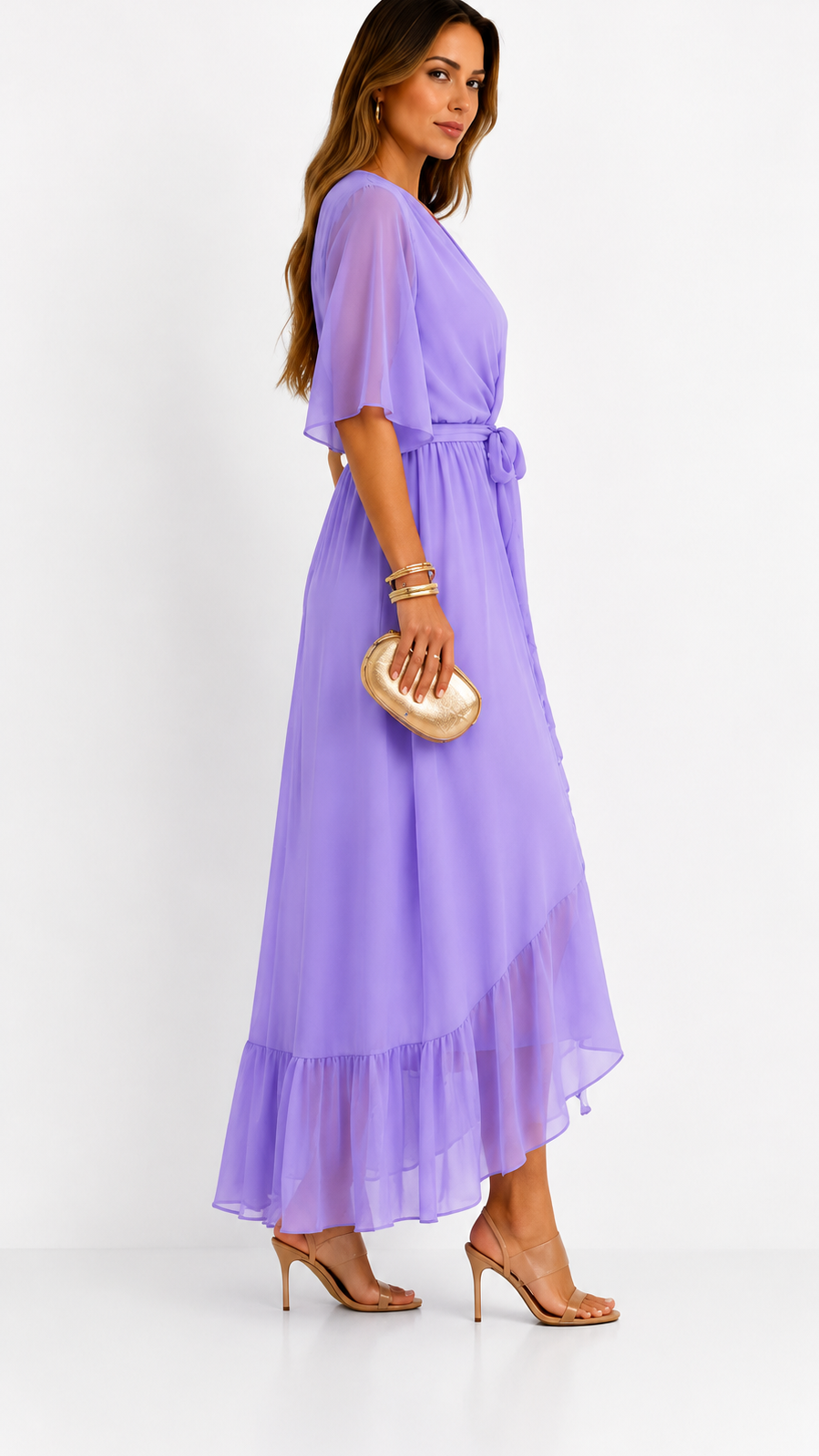 Abito Elegante da Donna a Portafoglio in Chiffon
