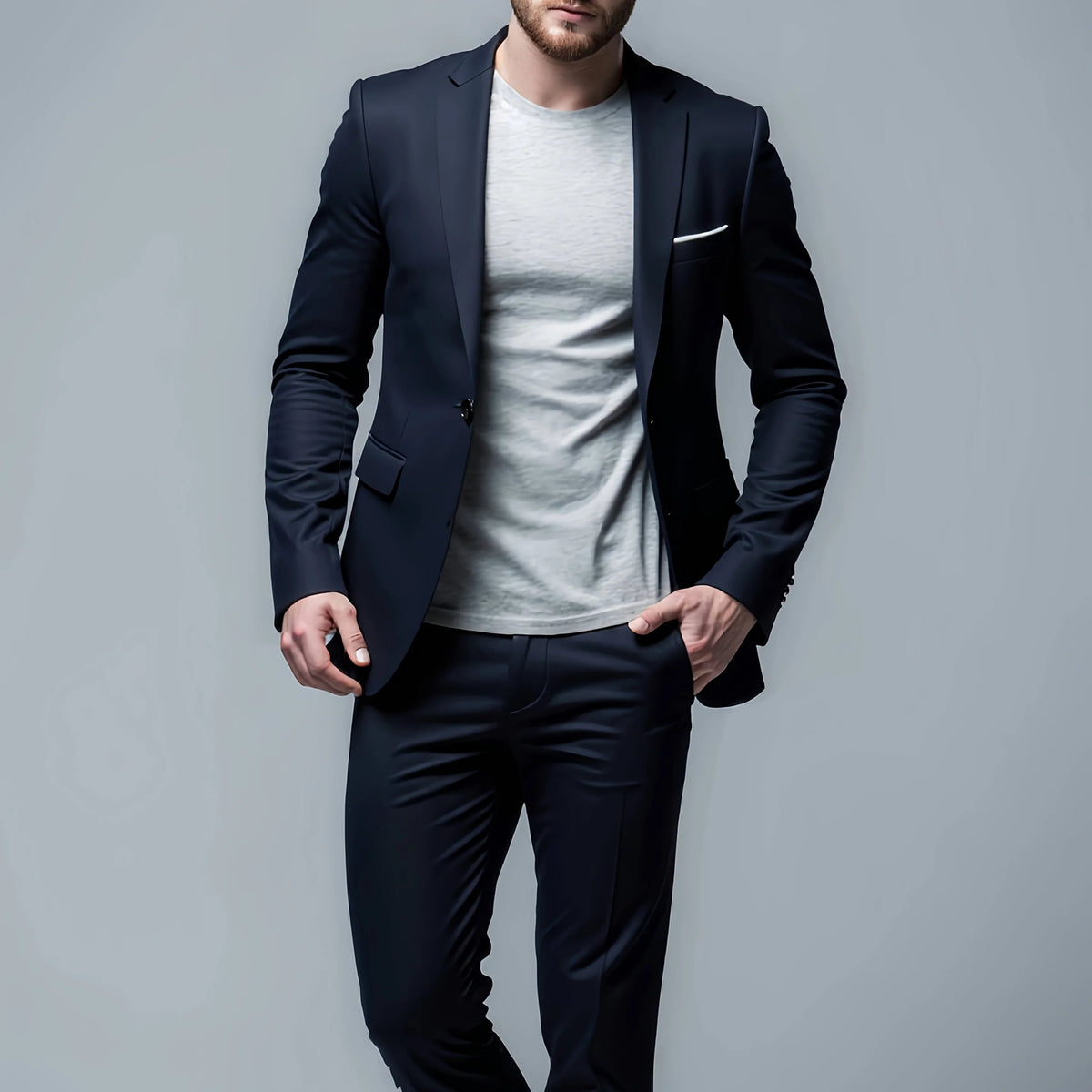 Completo Uomo Elegante Slim Fit – Giacca e Pantaloni Business Casual