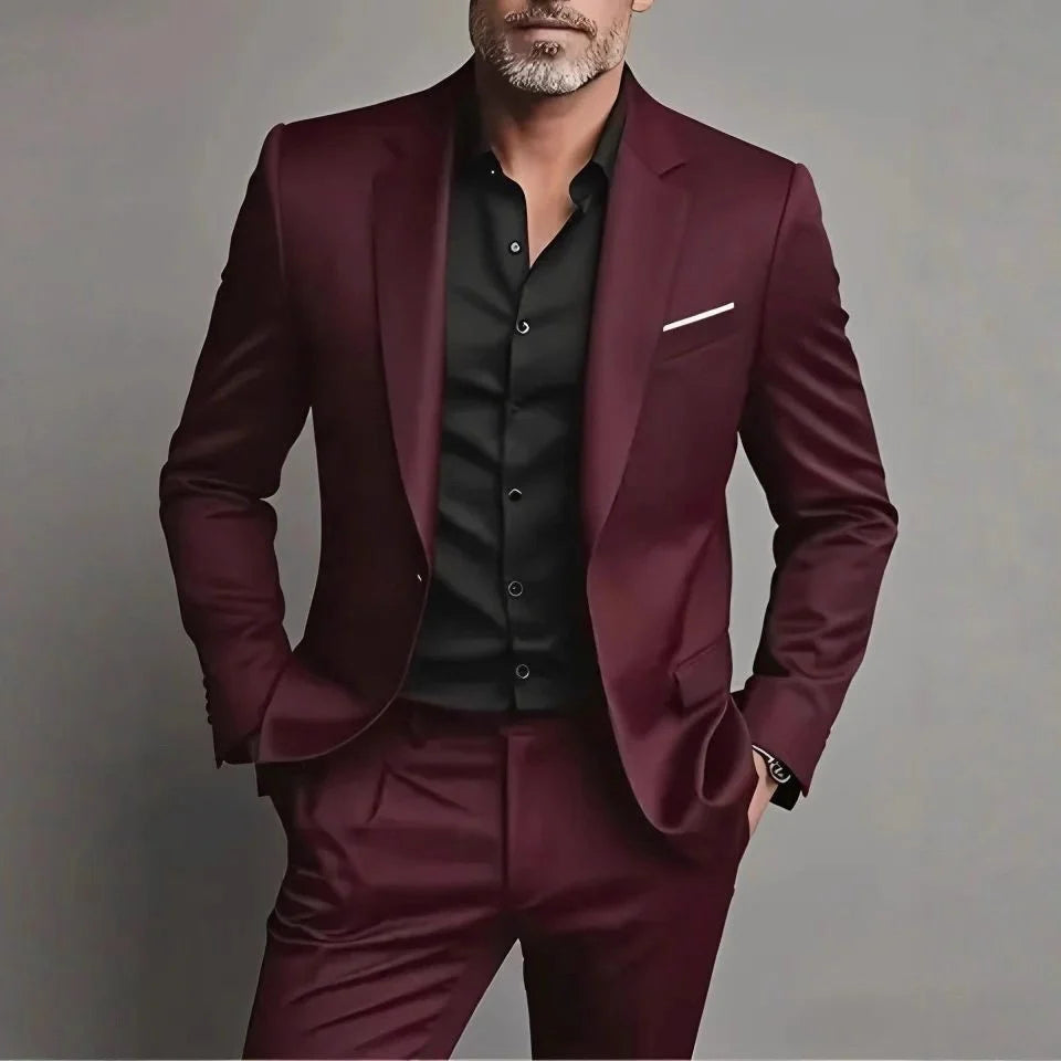 Completo Uomo Elegante Slim Fit – Giacca e Pantaloni Business Casual