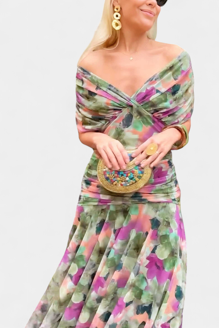 Abito A-line da Donna – Con scollatura a V, Adatto per Primavera e Estate