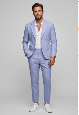 Abito Uomo Due Pezzi Slim Fit con Revers a Lancia, Ideale per Ufficio e Cerimonie