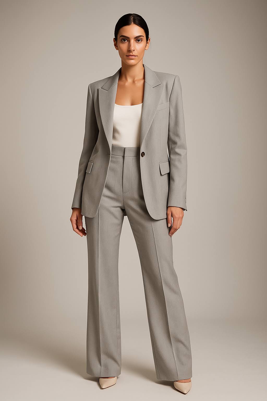 Set Femminile Scolpito – Blazer e Pantaloni, Adatto per Lavoro e Occasioni Formali