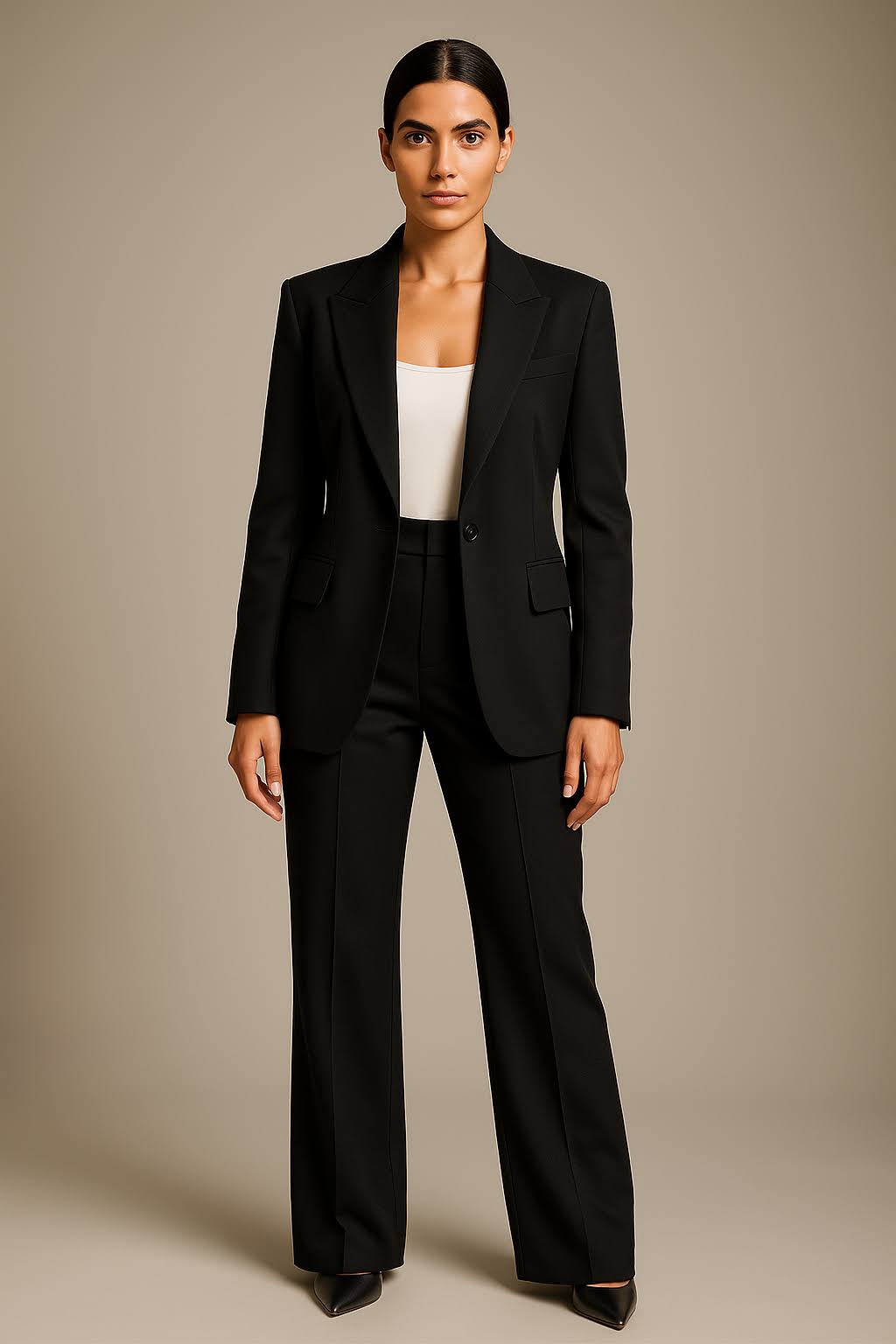 Set Femminile Scolpito – Blazer e Pantaloni, Adatto per Lavoro e Occasioni Formali