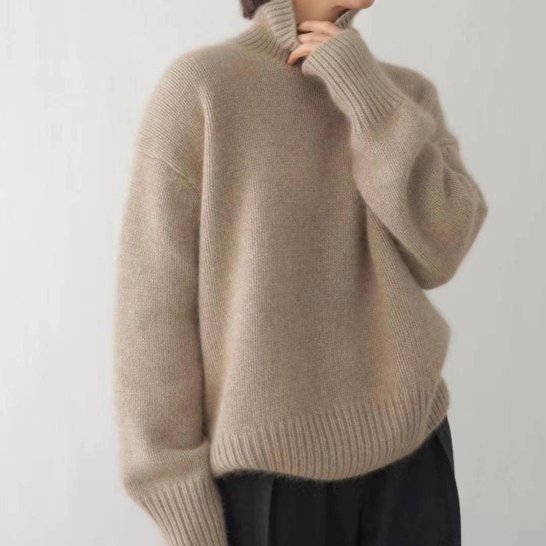 Maglione Donna Cashmere Collo Alto a Manica Lunga