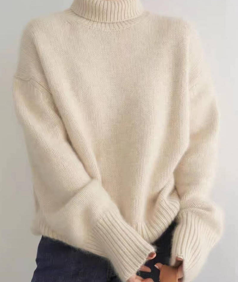 Maglione Donna Cashmere Collo Alto a Manica Lunga