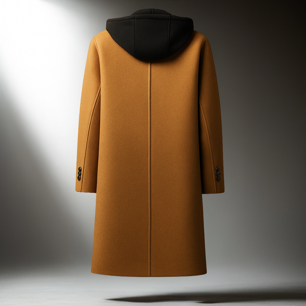 Cappotto Uomo in Misto Lana con Cappuccio