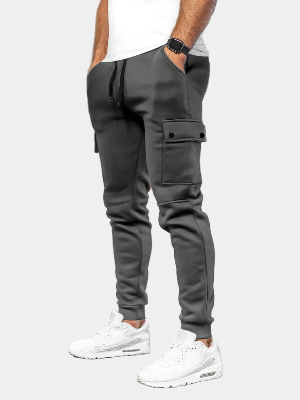 Pantaloni Tuta Uomo con Tasche Cargo e Coulisse