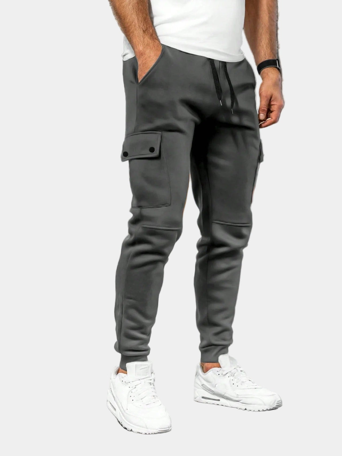 Pantaloni Tuta Uomo con Tasche Cargo e Coulisse