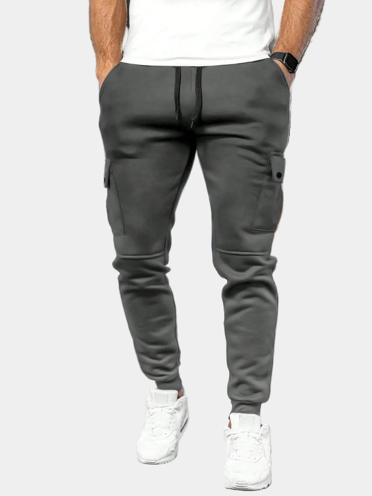 Pantaloni Tuta Uomo con Tasche Cargo e Coulisse