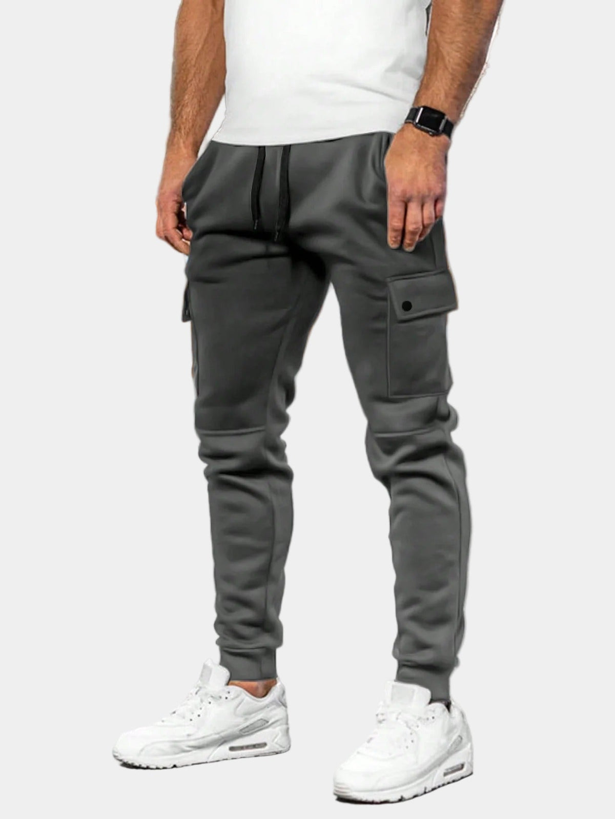 Pantaloni Tuta Uomo con Tasche Cargo e Coulisse