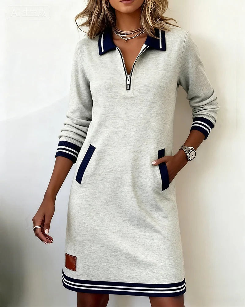 Abito A-line Donna – Con Maniche Lunghe, Adatto per Primavera e Estate