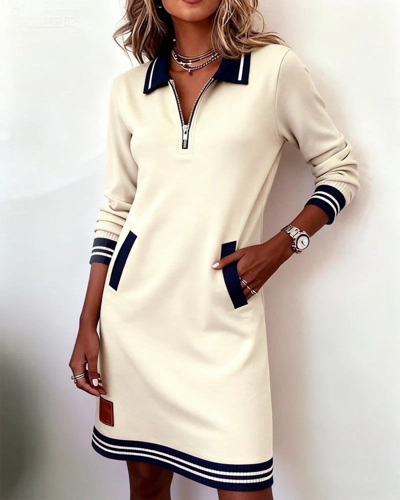 Abito A-line Donna – Con Maniche Lunghe, Adatto per Primavera e Estate
