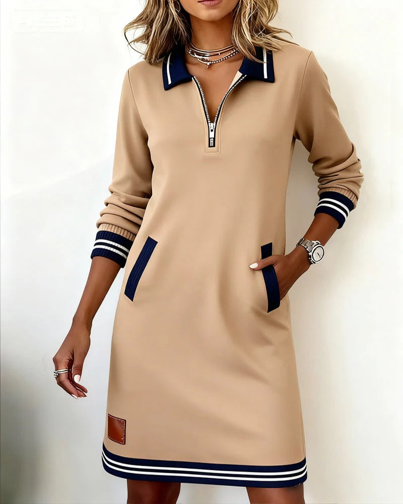 Abito A-line Donna – Con Maniche Lunghe, Adatto per Primavera e Estate